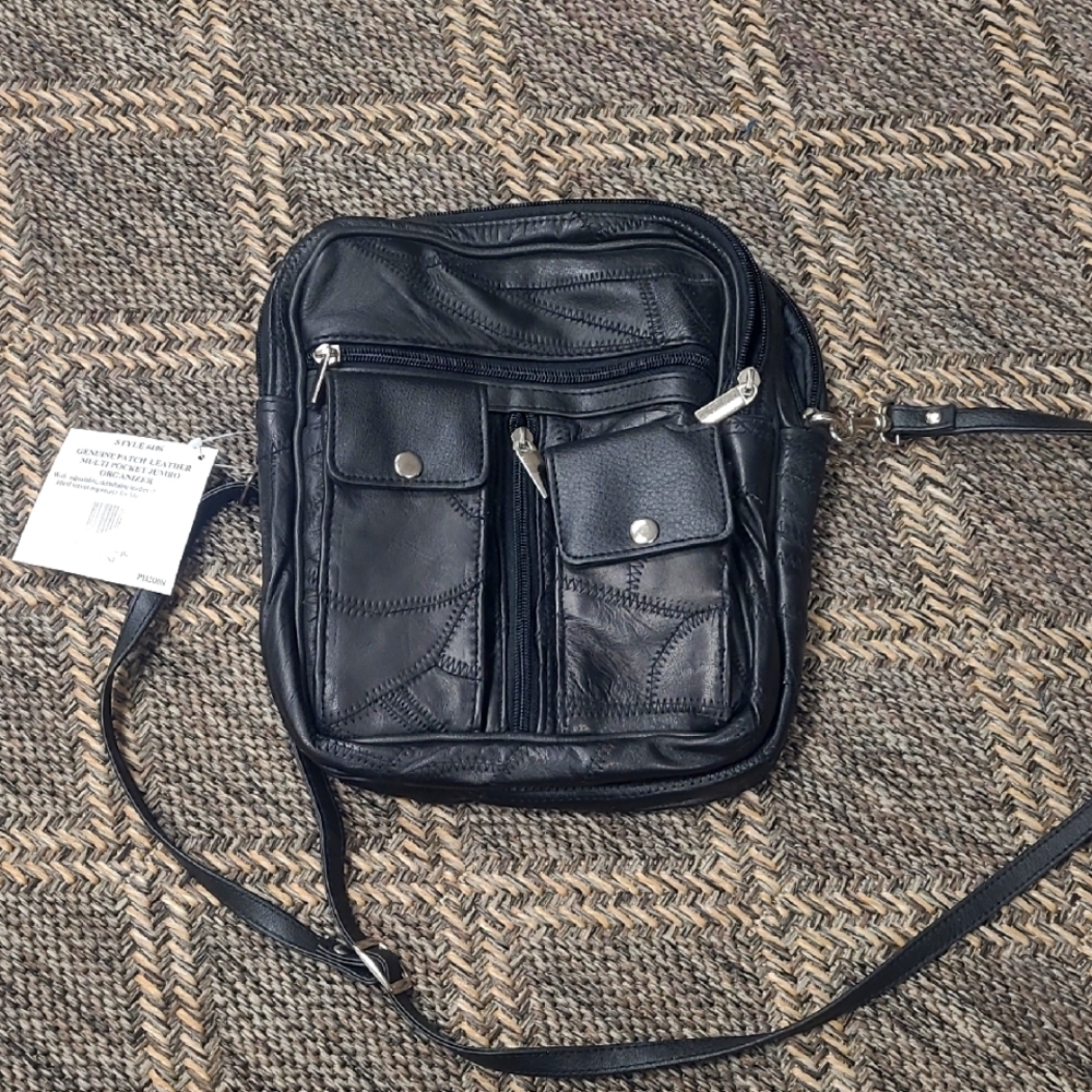 Black Leather Crossbody Bag